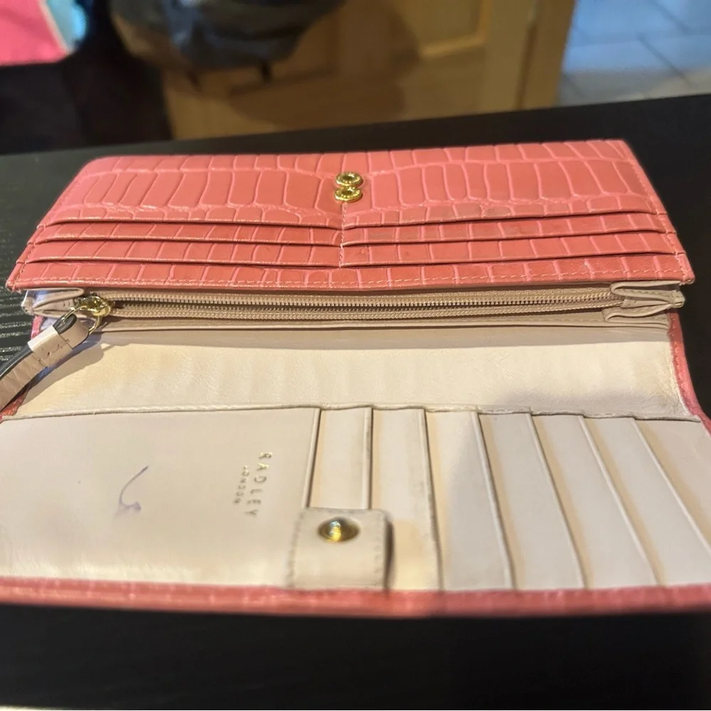 Radley Pink Croc-Embossed Wallet - Picture 4 of 4